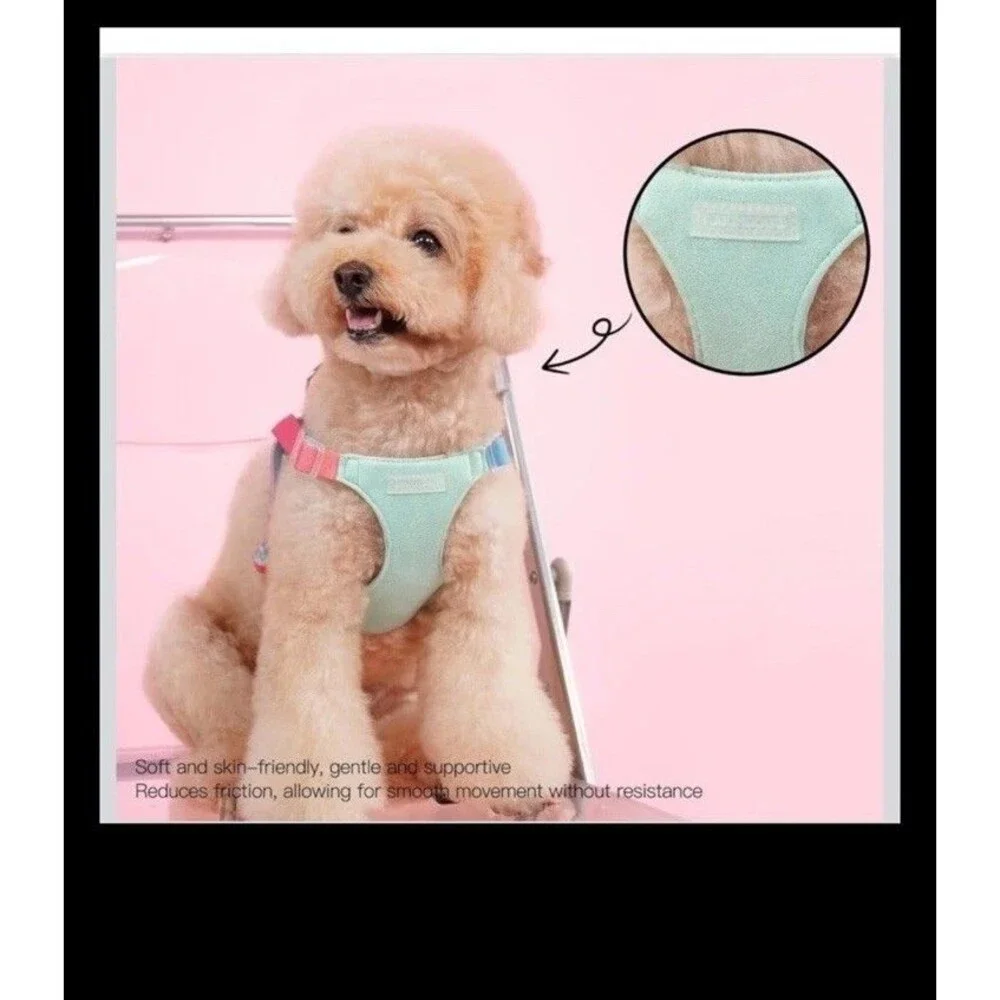Touchdog Small Stylish No Pull Small Dog/Cat Harness &Leash Set Unisex Colorful